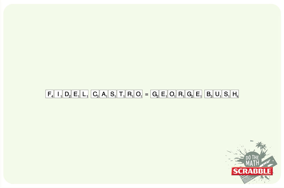 Publicité Scrabble - Do the match - Agence JWT - Chili - Fidel Castro - George Bush