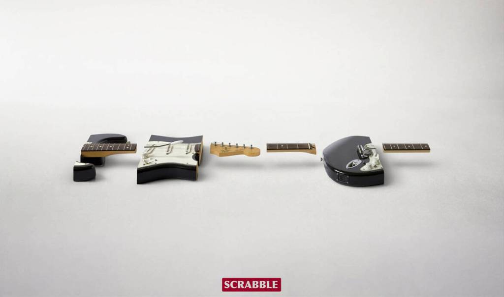 Publicité Scrabble - Mélangés - Agence JWT - Chili - 2008 - Guitare - 6 parties