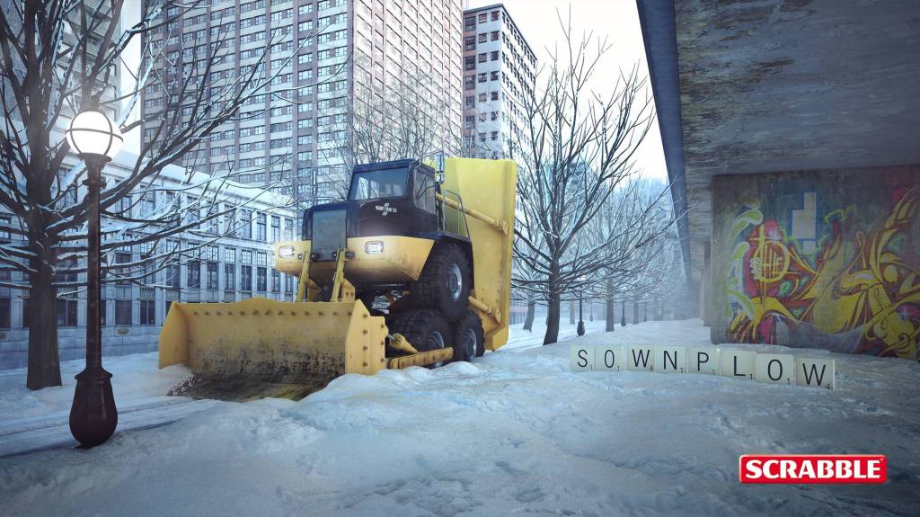 Publicité Scrabble - Transformers - Agence JVG - Espagne - 2015 - Snow Plow - Chasse-Neige - mélangé