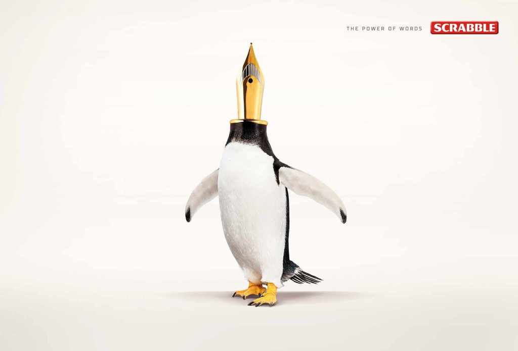 Publicité Scrabble - The Power of Words - Le pouvoir des mots - Agence Twiga - Ukraine - 2014 - Pen -guin