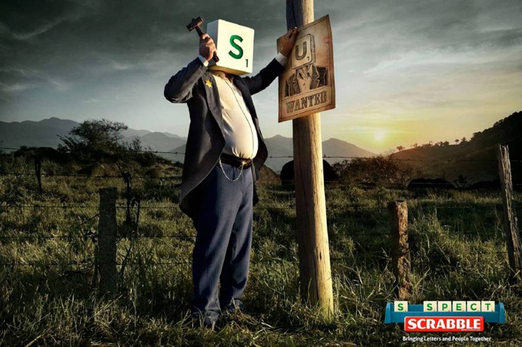 Publicité Scrabble - Letters and people - Agence Pereira & O’Dell - USA - 2013 - Avis de recherche - Homme S recherche un U - Suspect