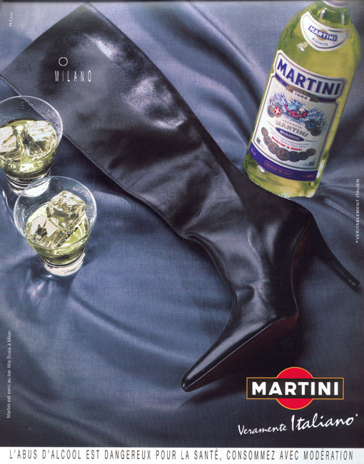 Publicité Martini - Veramente Italiano - Botte cuir noir - Martini Bianco - Milano - Agence Mc Cann - 2002