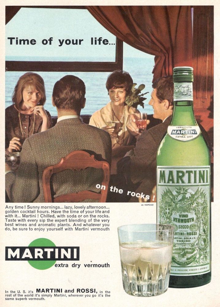 Publicité Martini - Time of your life - Martini Dry - Repas entre 2 couples d'amis - Années 60