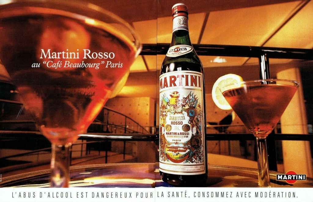 Publicité Martini - Martini Rosso - Bars - Café Beaubourg Paris - double page - Agence Mc Cann - 1992