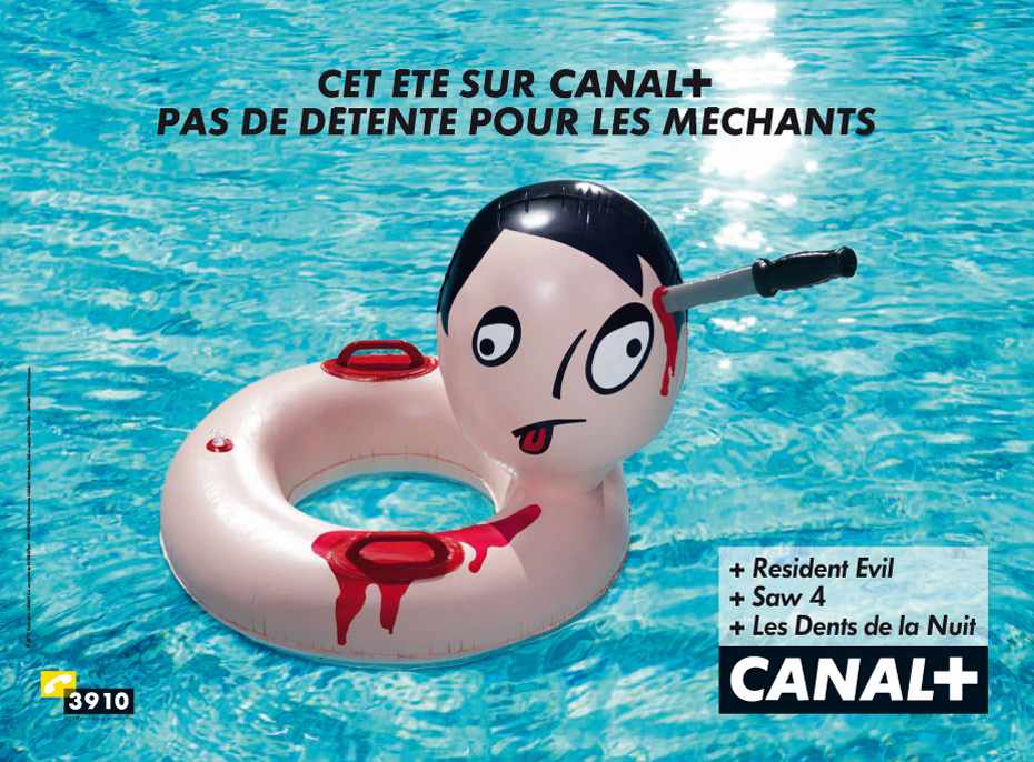 Publicité Canal + - Campagne Cet été sur Canal + - Pas de détente pour les méchants - Bouée poignardée - BETC EuroRSCG - 2009