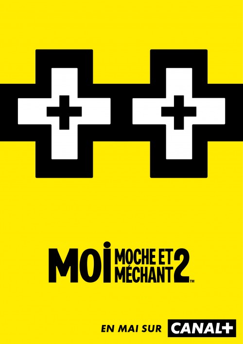 Publicité Canal + - Croix - Minimaliste - Moi moche et méchant 2 - Yeux de Minion - BETC - 2014