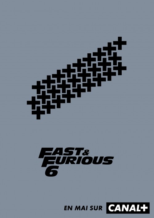Publicité Canal + - Croix - Minimaliste - Fast&Furious 6 - trace de pneu - BETC - 2014