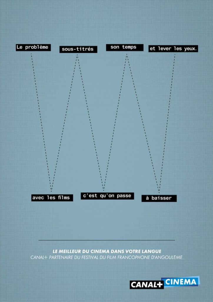 Publicité Canal+ - Partenaire Festival du film francophone d'Angoulême - Sous-titres - Agence BETC - 2012