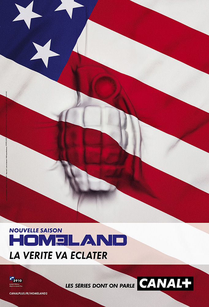 Publicité Canal + - Homeland - Nouvelle saison - Grenade sous un drapeau amériain