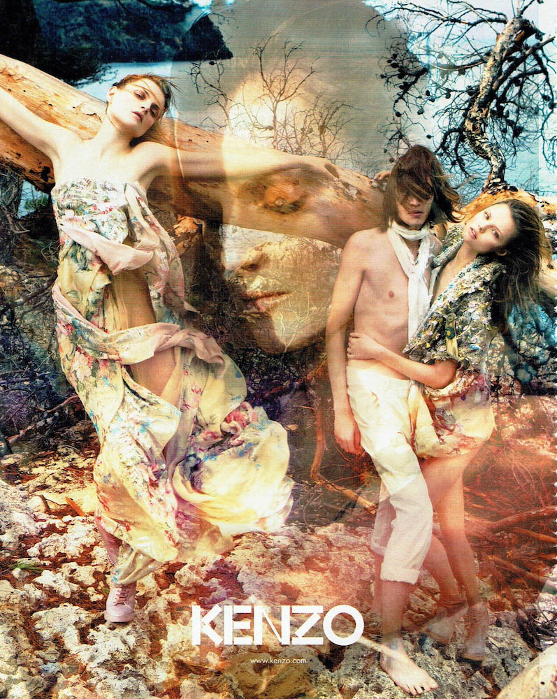 Publicité Kenzo - Prêt à porter - 2009 - Homme et deux femmes - Effets surimpression