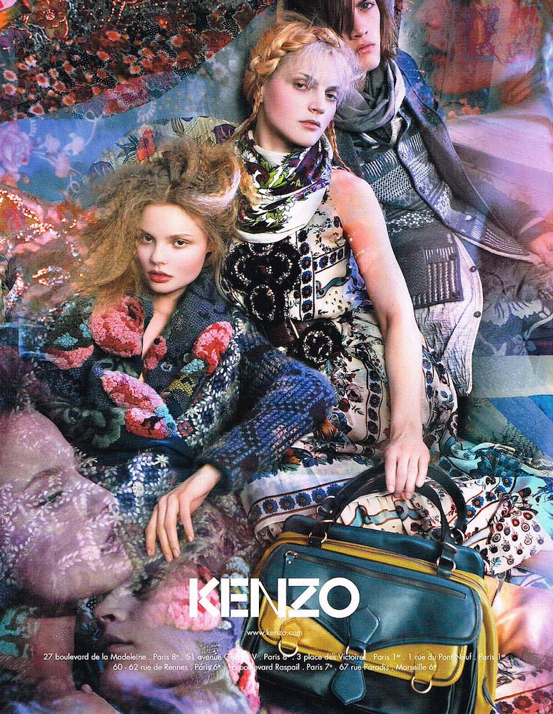 Publicité Kenzo - Prêt à porter - 2009 - Homme et deux femmes - Effets surimpression