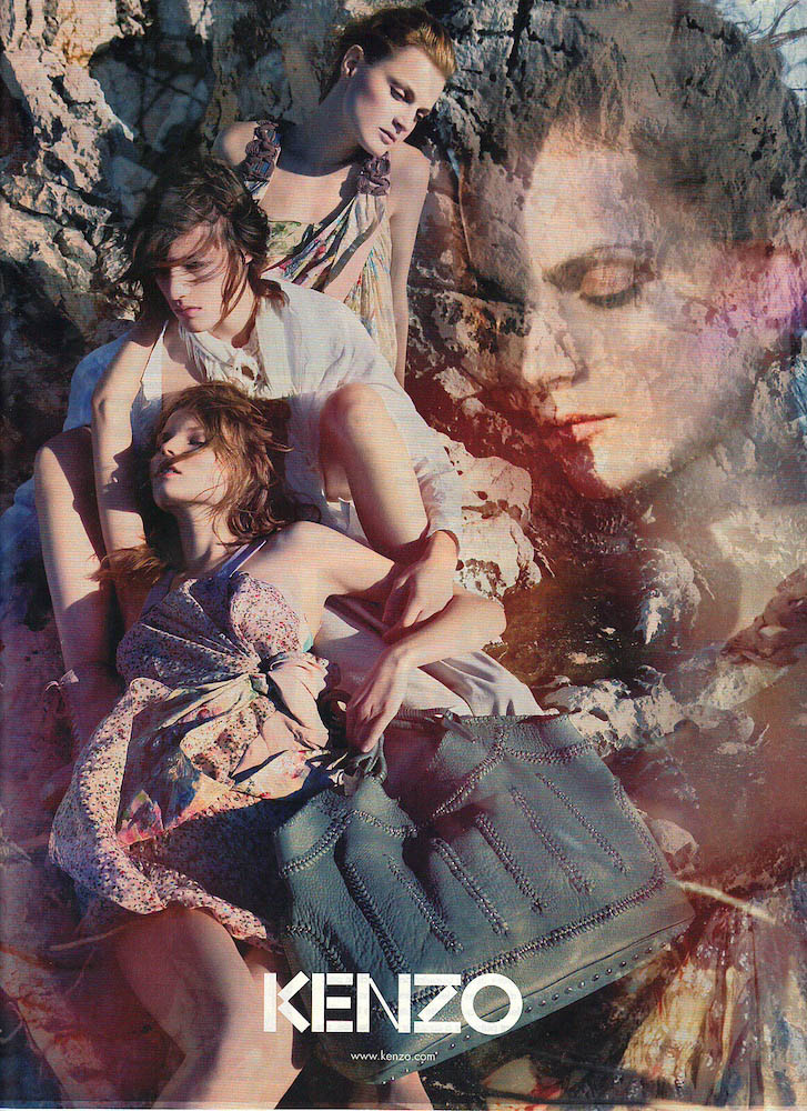 Publicité Kenzo - Prêt à porter - 2009 - Trois femmes - Effets surimpression