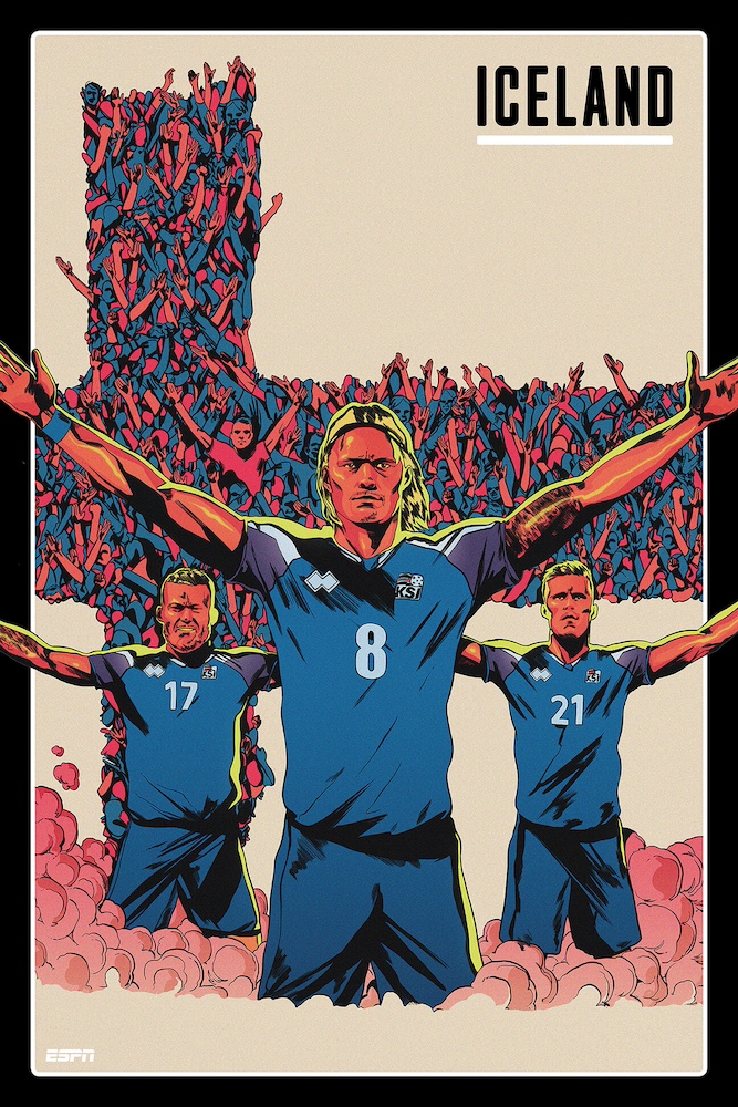 Affiche ESPN - Coupe du Monde 2018 - Russie - Islande - 2018