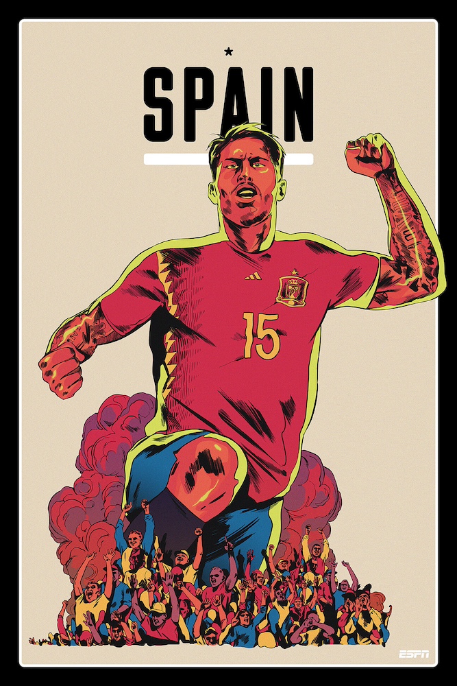 Affiche ESPN - Coupe du Monde 2018 - Russie - Espagne - Sergio Ramos - 2018
