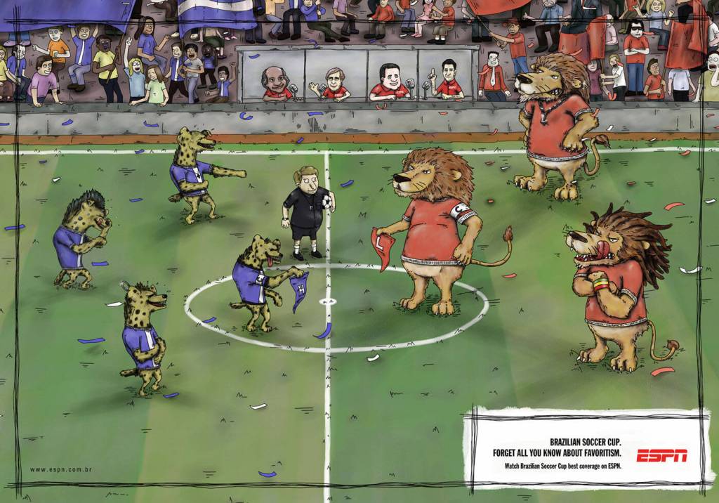 Publicité ESPN - Forget all you know about favoritism - Brazilian Soccer cup - Animals - Lions VS Hyènes - Agence Neogama/BBH - 2009
