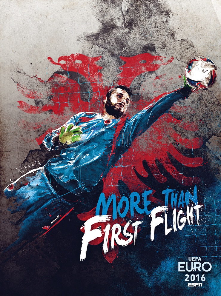 Affiche ESPN - Euro 2016 France - More Than - Albanie - More than first flight 
