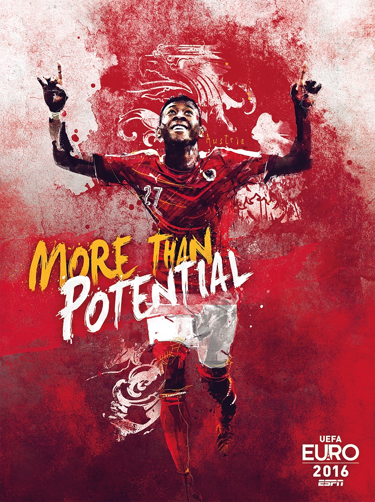 Affiche ESPN - Euro 2016 France - More Than - Autriche - More than potential - Alaba