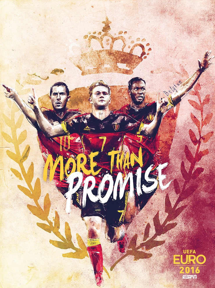 Affiche ESPN - Euro 2016 France - More Than - Belgique - More than promise - Hazard