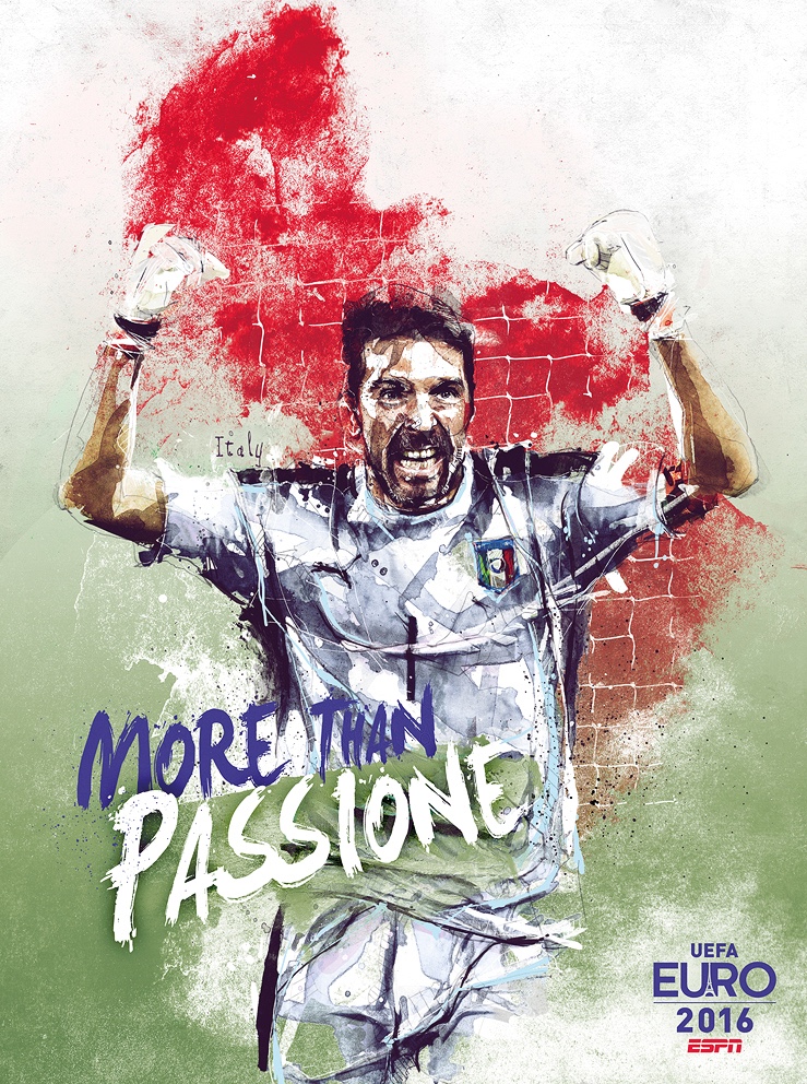 Affiche ESPN - Euro 2016 France - More Than - Italie - More than passione - Buffon