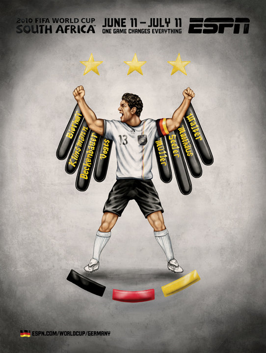 Publicité ESPN - Coupe du Monde Afrique du Sud - One game changes everything - Allemagne - Agence Wieden+Kennedy - 2010