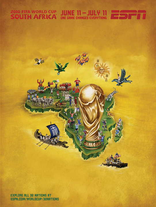 Publicité ESPN - Coupe du Monde Afrique du Sud - One game changes everything - Affiche globale - Agence Wieden+Kennedy - 2010