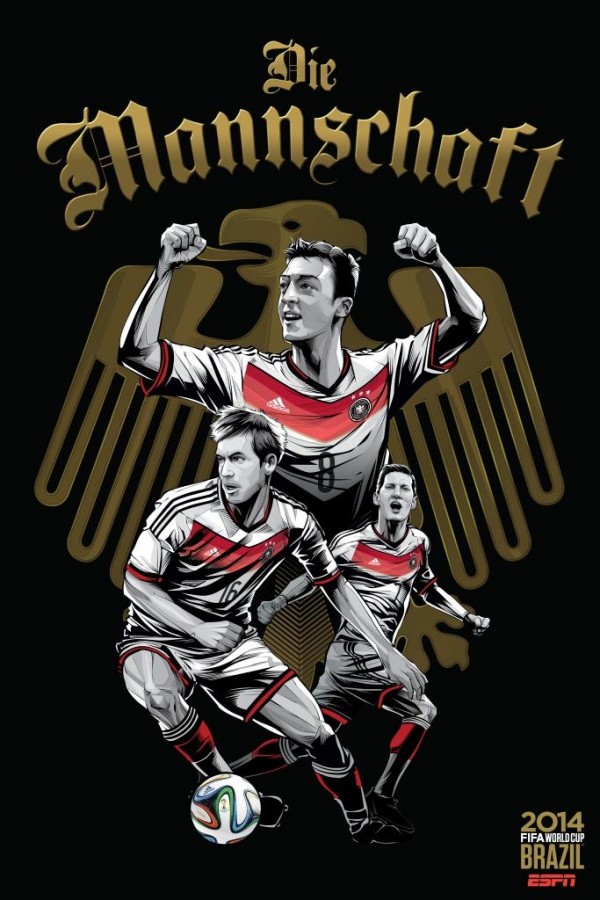 Affiche ESPN - Coupe du monde 2014 - Brésil - Allemagne - Die Mannschaft - Özil - Agence Wieden+Kennedy - 2014