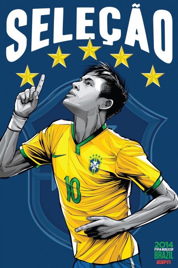 Affiche ESPN - Coupe du monde 2014 - Brésil - Brazil - Seleçao - Neymar - Agence Wieden+Kennedy - 2014