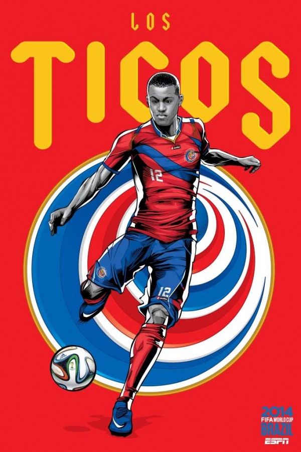 Affiche ESPN - Coupe du monde 2014 - Brésil - Costa Rica - Los Ticos - Agence Wieden+Kennedy - 2014