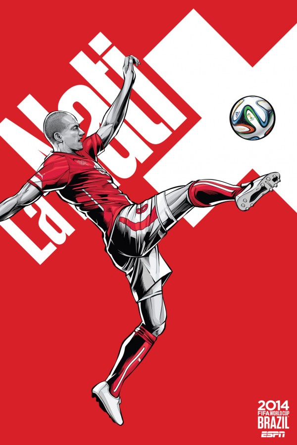 Affiche ESPN - Coupe du monde 2014 - Brésil - Suisse - La Nati - Agence Wieden+Kennedy - 2014