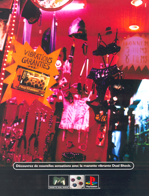 Publicité Playstation - Manette Dual Shock - Découvrez de nouvelles sensations avec la manette vibrante Dual Shock - Sex Shop