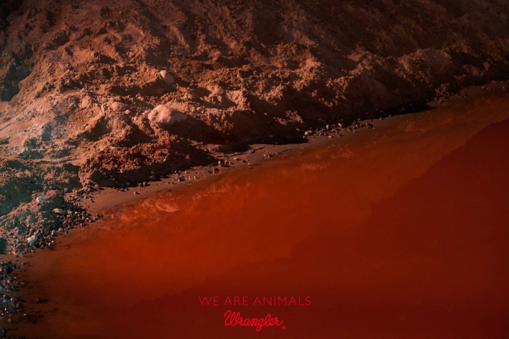 Publicité Wrangler - We are animals - Red - Le bord de la mare rouge - Agence Fred&Farid - France - 2010 - Photo Jeff Burton