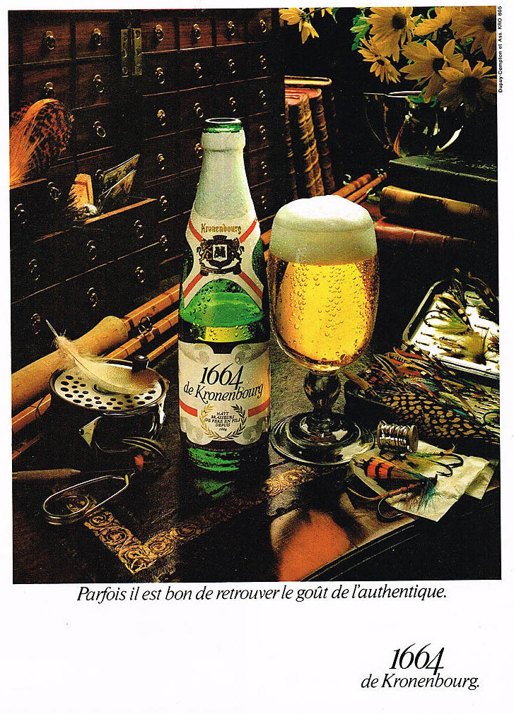 Publicité 1664 - Le goût de l'authentique - Parfois, il est bon de retrouver le goût de l'authentique - Appâts de pêche - Agence Dupuy Compton - 1978