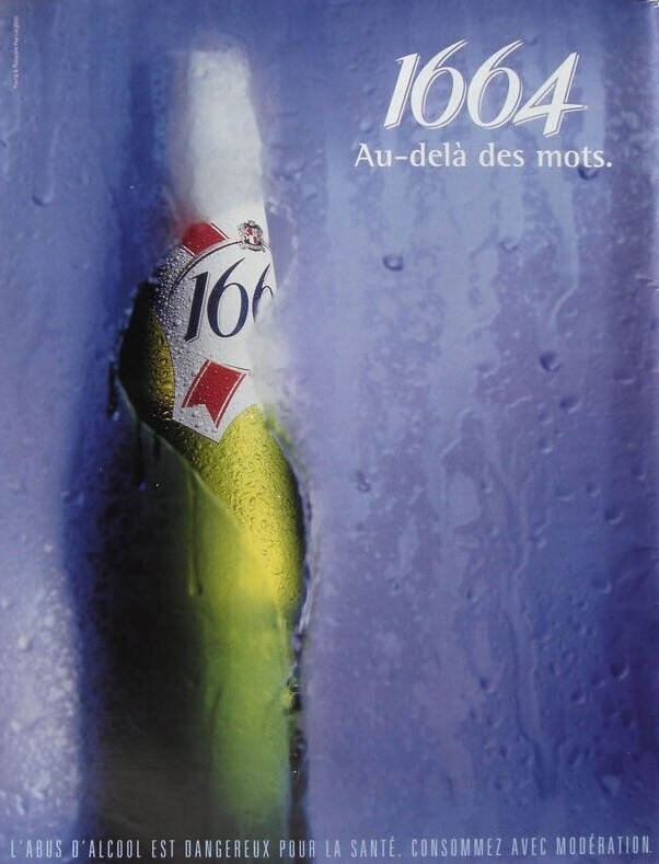 Publicité 1664 - Au-delà des mots - Une bouteille masquée en partie par la buée - Agence Young&Rubicam - 2000