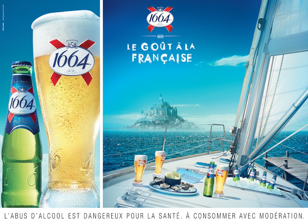 Publicité 1664- Le goût à la française - Mont Saint-Michel - Verres sur le pont d'un bateau - Agence Fred&Farid - 2013-2014 - 320x240