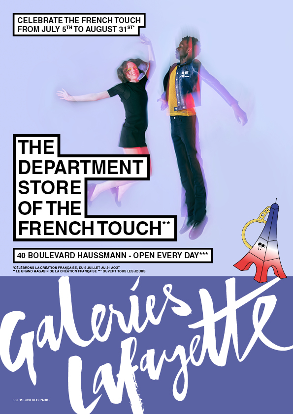 Publicité Galeries Lafayette - The department store of the french touch - Celebrate French Touch - Homme et femme sautent - Agence DDB - 2021