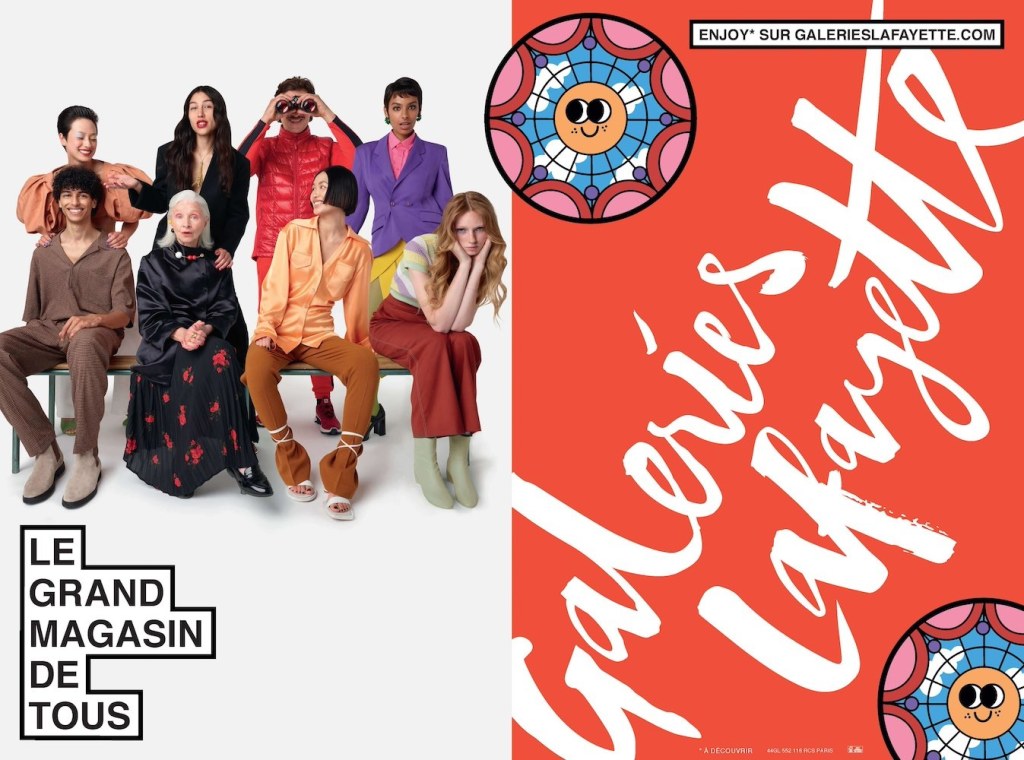 Publicité Galeries Lafayette - Le grand magasin de tous - Enjoy sur Galerieslafayette.com - Plusieurs personnes forment un groupe éclectique - Agence DDB - 2021