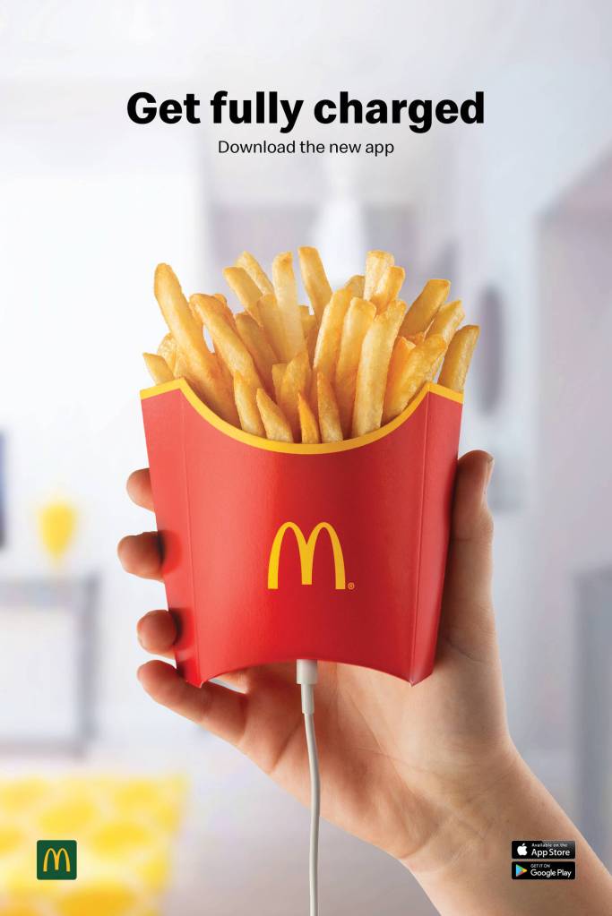 Publicité McDonald's - Application - Get fully charged — Une portion de frites branchée — Agence TBWA\ANG - Malte - 2019