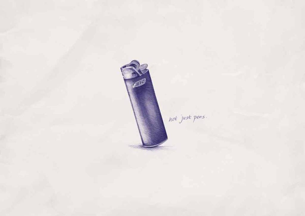 Publicité Bic - Not just pens - Un briquet dessiné au stylo Bic - Agence Tonic Communications -Dubai - 2008