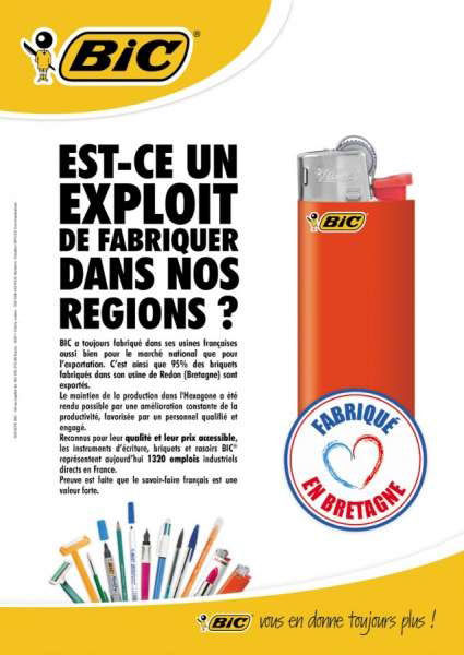 Publicité Bic - Briquet - Est-ce un exploit de fabriquer dans nos régions ? - Fabriqué en Bretagne - Agence Spices Communication - 2012