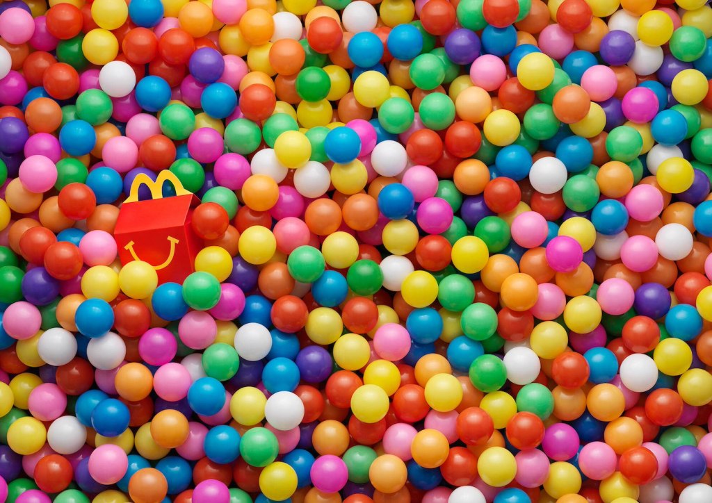 Publicité McDonald's - Happy Meal -Jeux d'enfants - Piscine à boules avec un Happy Meal au milieu -TBWA - Suisse - 2017