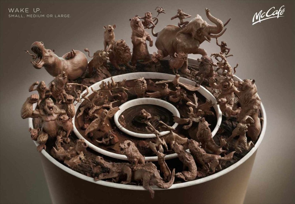 Publicité McDonald's - McCafé - Wake-up - Small, medium or large - Animaux - Agence DDB Tribal - Autriche - 2014