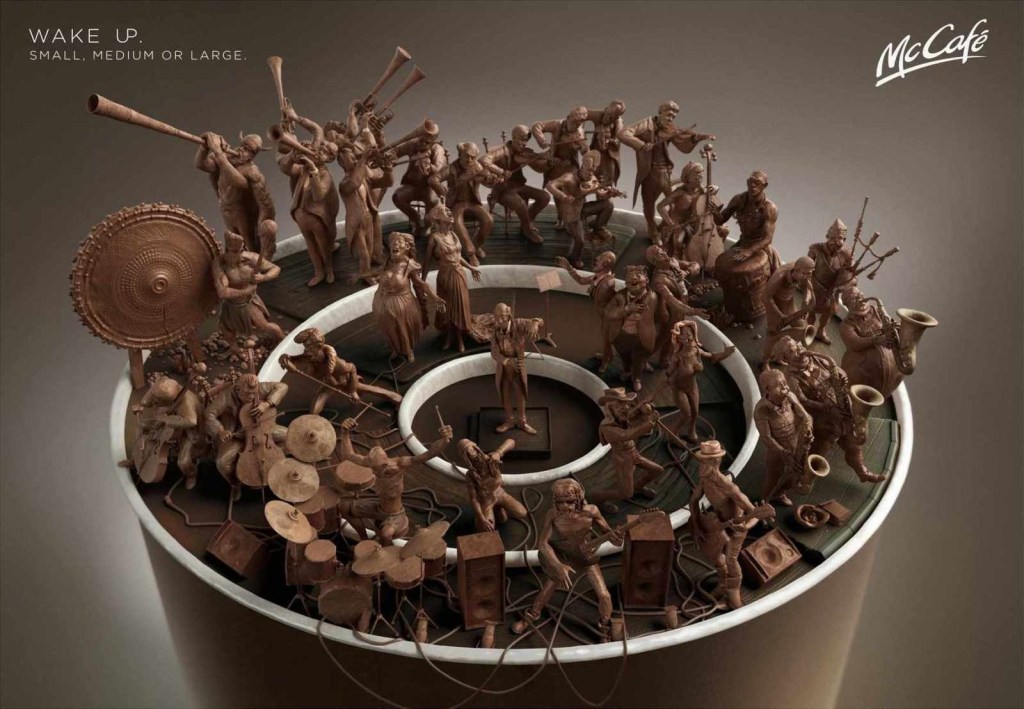 Publicité McDonald's - McCafé - Wake-up - Small, medium or large - Musiciens - Agence DDB Tribal - Autriche - 2014