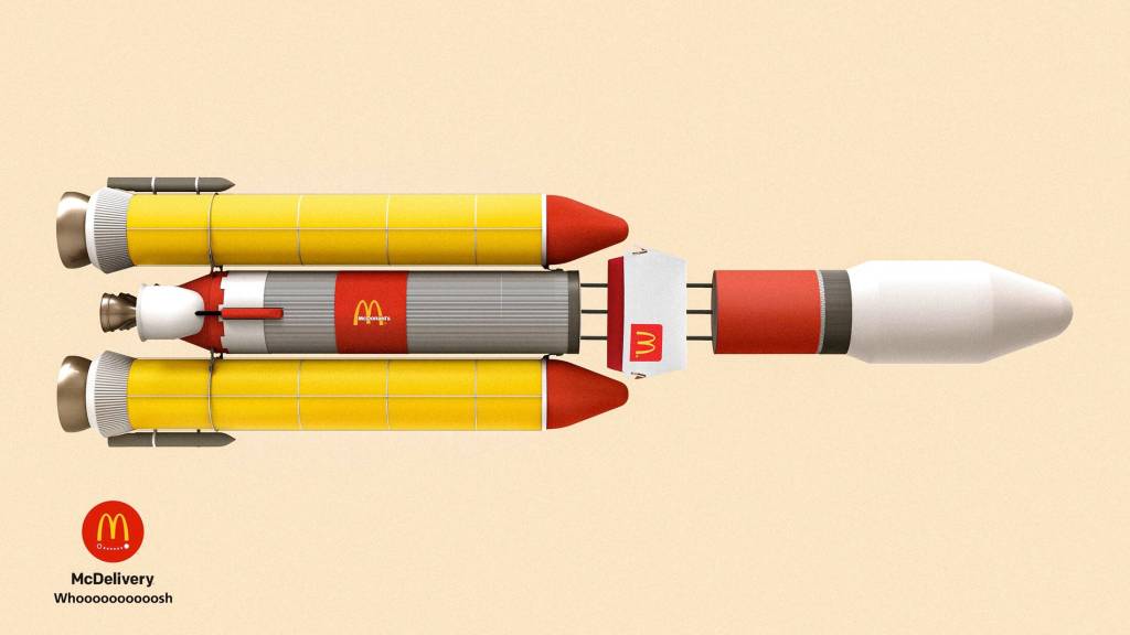 Publicité McDonald's - McDelivery - Whooooooosh - Une fusée emportant un packaging de burger - Evolve Studio - Égypte - 2020