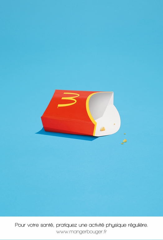 Publicité McDonald's - Packagings - Minimaliste - Vous n'en perdrez pas une miette - Packaging de frites vide - Agence TBWA Paris - 2017
