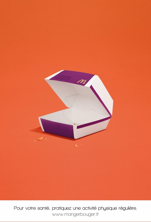 Publicité McDonald's - Packagings - Minimaliste - Vous n'en perdrez pas une miette - Packaging de Chicken McNuggets vide - Agence TBWA Paris - 2017