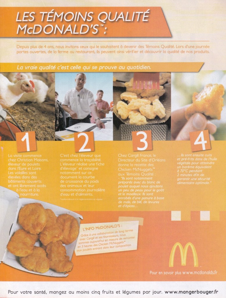 Publicité McDonald's - Les témoins qualité McDonald's - La conception des Nuggets en 4 étapes