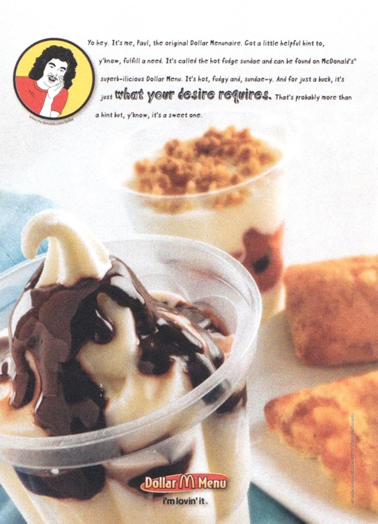 Publicité McDonald's - Dollar M Menu - Produits en gros plan - USA - 2008