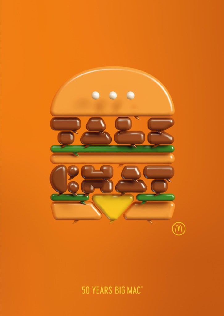 Publicité McDonald's - 50 ans Big Mac - 50 artistes - Talk-Chat - Agences TBWA Suisse et Worldwide - 2019