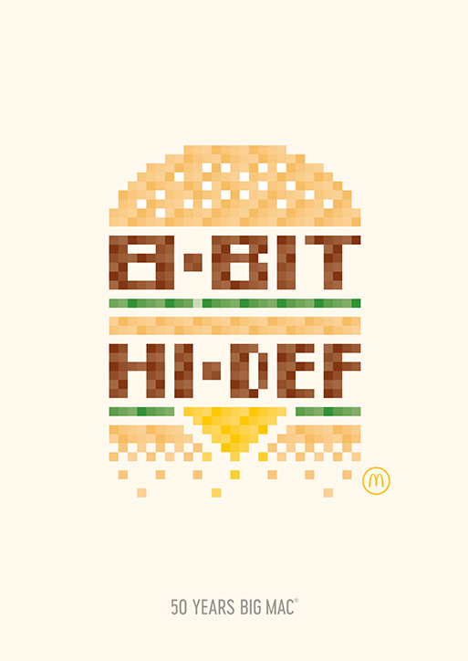 Publicité McDonald's - 50 ans Big Mac - 50 artistes - 8-bit-Hi-Def Agences TBWA Suisse et Worldwide - 2019