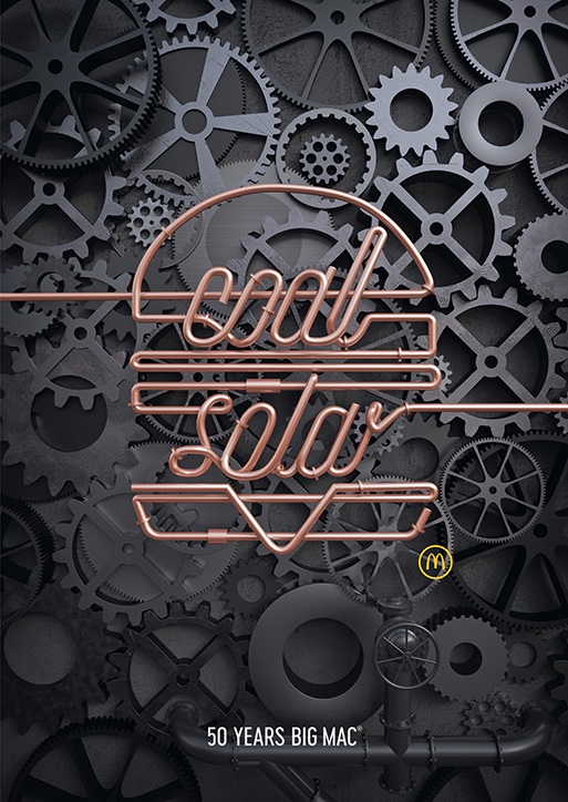 Publicité McDonald's - 50 ans Big Mac - 50 artistes - coal-solar -Agences TBWA Suisse et Worldwide - 2019